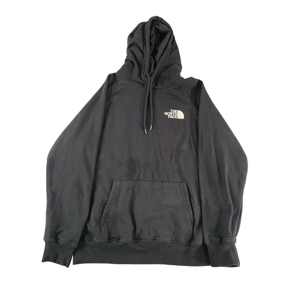 The North Face Hoodie Womens Large Black Purple Never Stop Exploring Graphic on